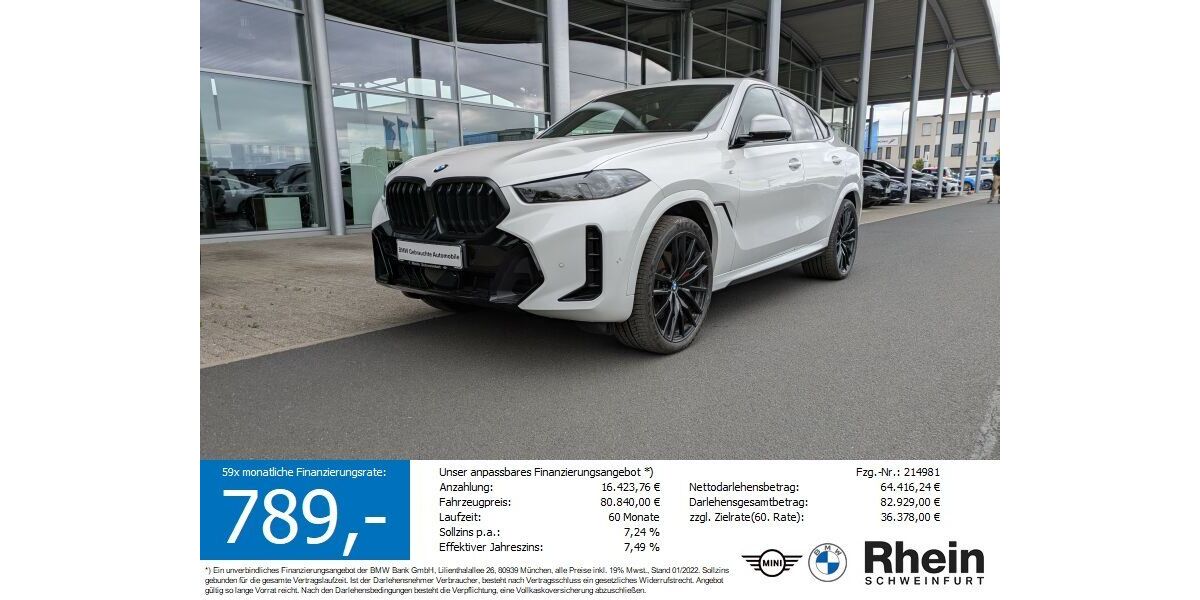 BMW X6 9.126 km 79.880 &euro; Schweinfurt 97424