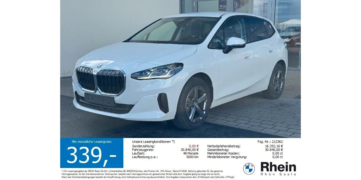 BMW 220 Active Tourer 7.231 km 29.745 &euro; Salz 97616